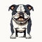 Cute Bulldog Cartoon On White Background - Frank Xavier Leyendecker Style