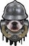 Cute bulldog dressed in military uniform