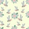 Cute Bumblebee Vector Repeat Pattern In Pink And Green