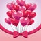 Cute bunch pink balloons heart bow