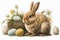 Cute Bunnies Easter, Illustrated Bunny: A bunny drawn in an illustrated style