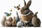 Cute Bunnies Easter, Woodland Bunny: A bunny surrounded by other woodland creatures