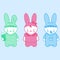 Cute bunny babies. Vector illustration