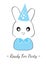 Cute Bunny Boy Illustration, Ready for Party, Cartoon Bunny Vector Illustration