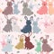 Cute bunny in colorful tone seamless pattern for kid product,fashion,fabric,textile,print or wallpaper