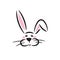Cute bunny head vector icon.