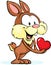 Cute bunny hold heart - vector