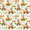 Cute bunny seamless pattern. Cartoon car. watercolor carrot illustration