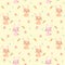 Cute bunny seamless pattern vector. Lovely bunny in flowers background.