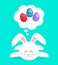 Cute bunny sleep and dreams to Easter eggs.