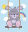 cute bunny on swing
