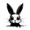 Cute Bunny Vector Art With Splashes Of Black - Eye-catching And Symmetrical