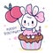 Cute bunny vector cupcake rabbit cartoon sweet dessert pastel