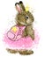 Cute Bunny. Watercolor bunny. Rabbit. Wild rabbit watercolor.
