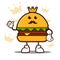 Cute burger cartoon mascot character