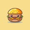 Cute burger chibi mascot  cartoon style