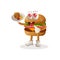 Cute burger mascot design serving food, waiters