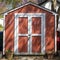 Cute burnt orange utility tool shed