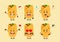 cute burrito cartoon character set