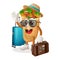 Cute burrito mascot on vacation
