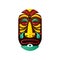 Cute bushman wood mask with drop element and colorful
