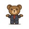 Cute business bear mascot design