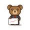 Cute business bear mascot design