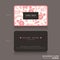 Cute Business card Template with pink floral pattern background