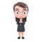 Cute Businessman Cartoon SD Model 3D render Character. 3d rendering. clipping paht