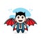 Cute businessman character design wearing dracula costume