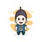 Cute businessman character wearing velvet costume