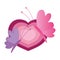 Cute butterflies heart love romantic cartoon isolated icon white background