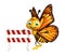 cute Butterfly cartoon character with baracade