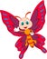 Cute butterfly cartoon waving