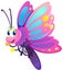 Cute butterfly with pink and purple wings