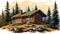 Cute Cabin Rentals In Pa Western Natural Setting With Vector-style Graphics