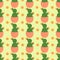 Cute cacti, flowerpots. Seamless pattern with cute cacti. Nature,spring. Cute illustration.