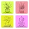 Cute Cactus Bonsai Clipart Images, Kawaii, Designs, Hand Drawn