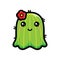 Cute cactus shaped ghost design
