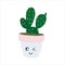 Cute cactus succulent clip art illustration botanical cartoon