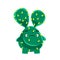 Cute cactus with a troubled face. Cartoon emotions character vector Illustration