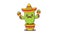 cute cactus wearing sombrero with maracas