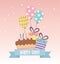 Cute cake party gifts balloons decoration celebration happy day