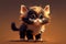 Cute calico kitten standing - AI Generated