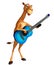 Cute Camel cartoon character with guitar