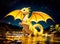 Cute canary yellow baby dragon created with Generative AI
