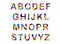Cute candy-colored alphabet