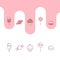 Cute candy icons. Pastry icons set outlined