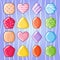 Cute candy pastel. Colorful match 3 game style candy and jelly.