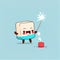 cute cane sugar cube cartoon character clapping firecrackers, cartoon style, modern simple illustration